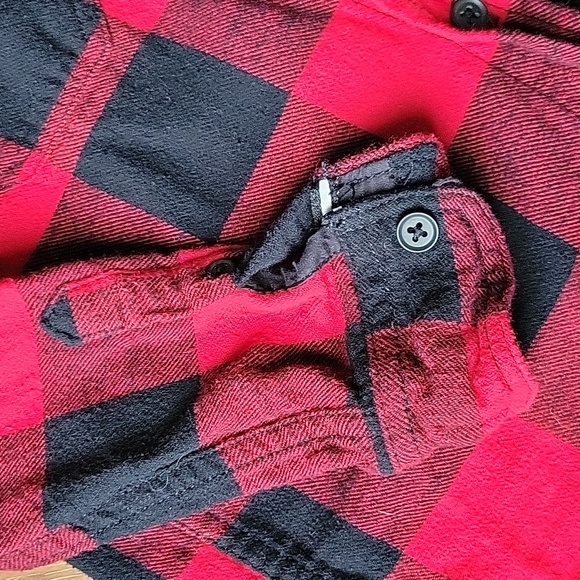 Denim and Flower Buffalo Plaid Button Down Boys Shirt - Picture 4 of 6